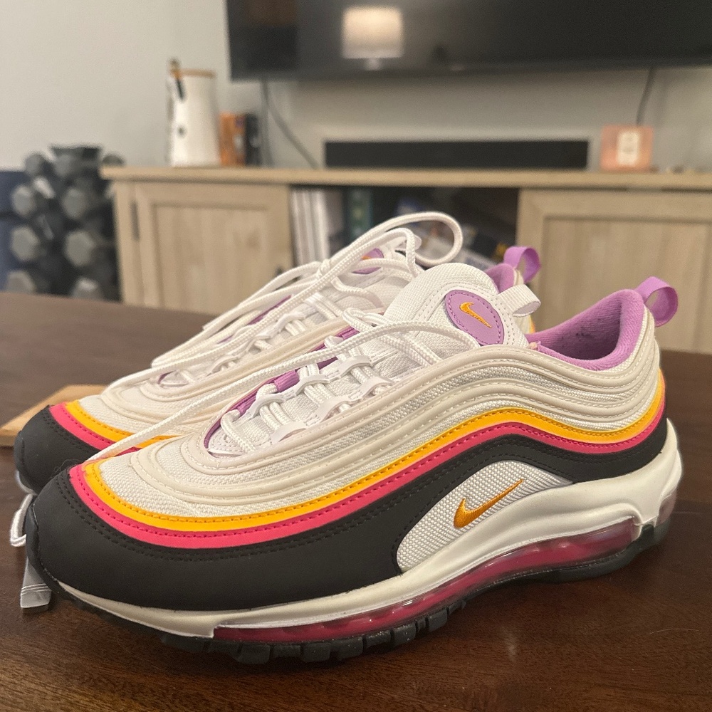 Nike Air Max 97 purple pink white black yellow
